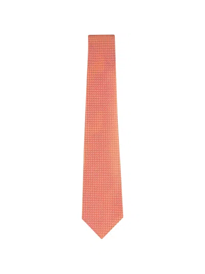 Kiton Geometric-pattern Silk Tie In Yellow