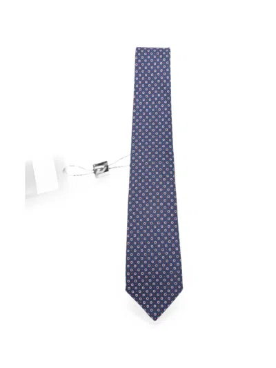 Kiton Geometric-pattern Tie In Blue
