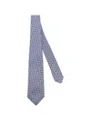 Kiton Geometric-pattern Tie In Blue