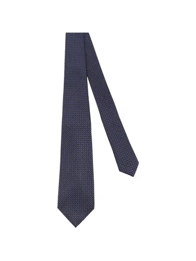 Kiton Geometric-pattern Tie In Blue