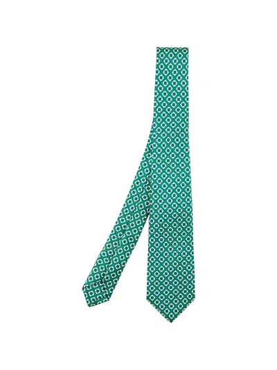 Kiton Geometric-pattern Tie In Blue