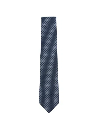 Kiton Geometric-pattern Tie In Blue