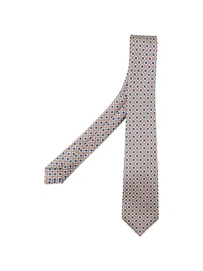 Kiton Geometric-pattern Tie In Brown
