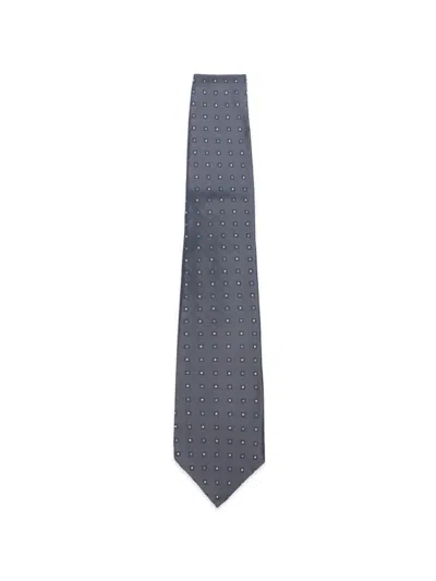 Kiton Geometric-pattern Tie In Blue