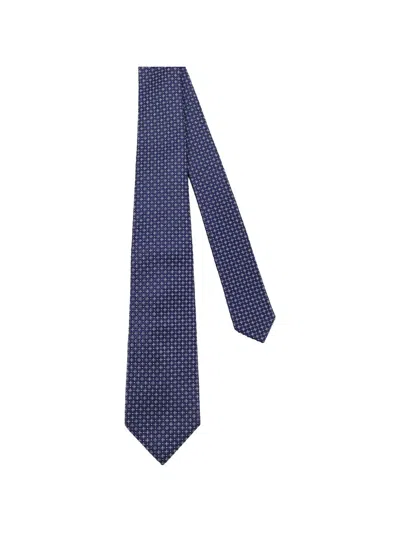 Kiton Geometric-pattern Tie In Metallic