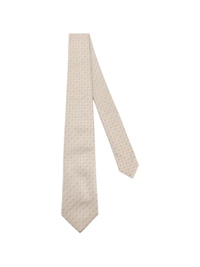 Kiton Geometric-pattern Tie In Gray
