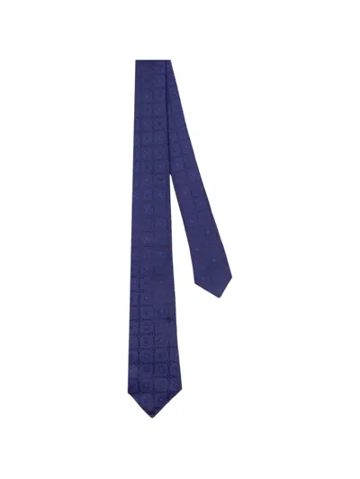 Kiton Geometric-patterned Tie In Blue