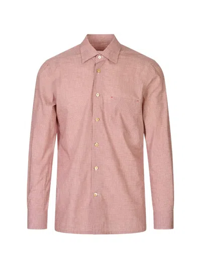 Kiton Geometric-print Long-sleeve Shirt In Red