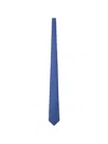 Kiton Fabric Tie With Micro Geometric Pattern In Blue
