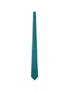 Kiton Fabric Tie With Micro Geometric Pattern In Green