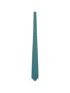 Kiton Fabric Tie With Micro Geometric Pattern In Green