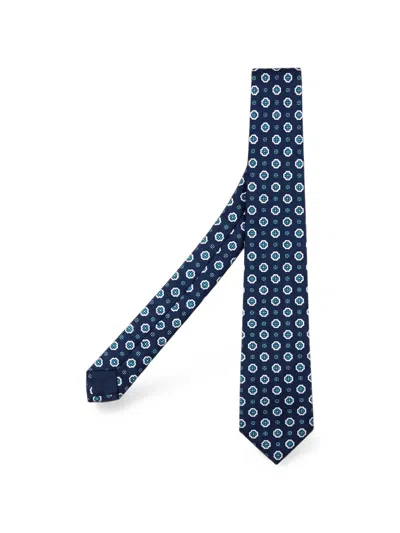 Kiton Geometric-print Silk Tie In Multi