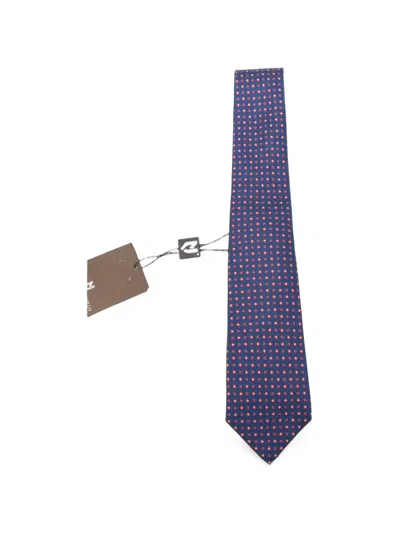 Kiton Geometric-print Tie In Blue