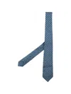 Kiton Geometric-print Tie In Blue