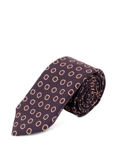 Kiton Geometric-print Tie In Green
