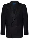 Kiton Peak-lapel Geometric-pattern Blazer In Nero