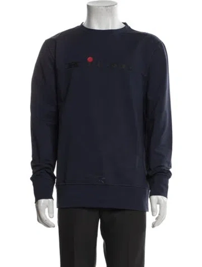 Pre-owned Kiton Graphic Print Crew Neck Sweatshirt W/ Tags In Blue