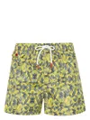 Kiton Graphic-print Swim Shorts In Yellow