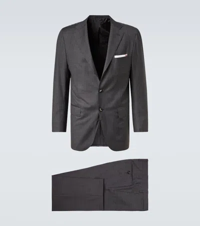 Kiton Virgin Wool Suit In Gray