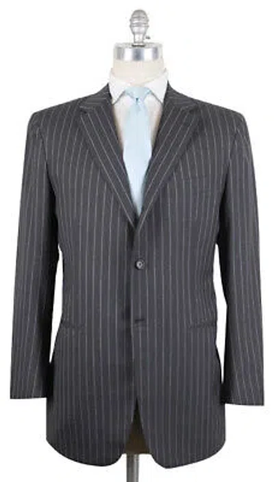 Pre-owned Kiton Gray Suit - Light Blue Striped - 44/54