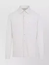 Kiton Grey Button-down Collar Shirt With Front Pocket In White