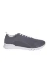 Kiton Grey Classic Lace-up Sneakers In Gray