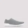 Kiton Fits Low-top Sneakers In Knitted Cashmere In Gray