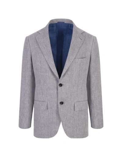 Kiton Grey Linen Blazer