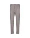 KITON GREY LINEN TROUSERS WITH ELASTICISED WAISTBAND