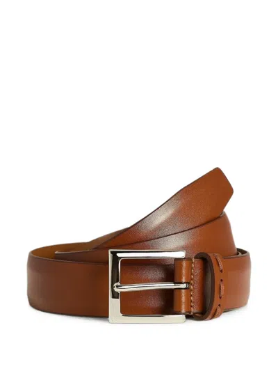 Kiton Gürtel Mit Glanzoptik In Brown
