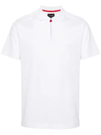 Kiton Zip-fastening Cotton Polo Shirt In White