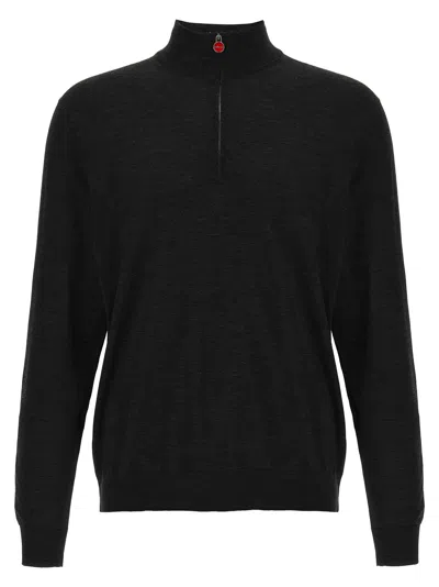 Kiton Half Zip Sweater Sweaters And Cardigans Gray In Black