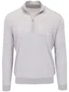 Kiton Half-zip Wool Sweatshirt In Grey