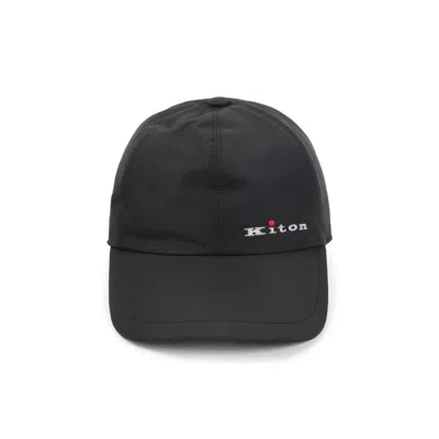 Kiton Stylish Cap With Curved Brim Design In Black