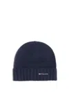 Kiton Men Wool Beanie Hat In Blue