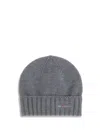 Kiton Men Wool Beanie Hat In Gray