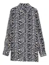 Kiton Herringbone-print Silk Shirt In Black