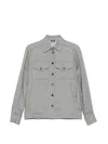 Kiton Herringbone-pattern Flap-pocket Shirt In Gray