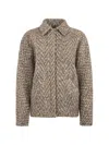 Kiton Herringbone-pattern Wool-blend Jacket In Brown