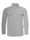 Kiton Kired Yari Solid Nylon Hidden Hood Light-jacket In Gray