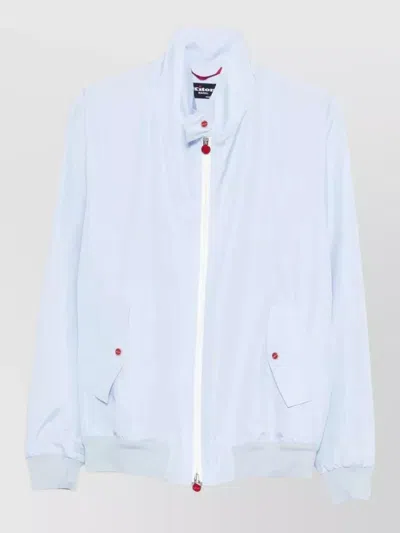 Kiton High Collar Jacket Snap Buttons In White