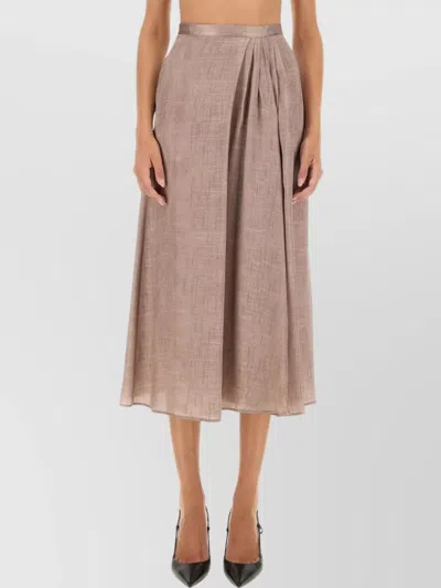 Kiton High Waist Pleated Midi Skirt
