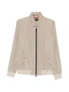 Kiton Bomber Jacket Contrasting Front Zipper In Neutral