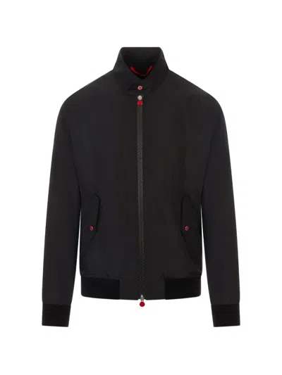 Kiton High-neck Zip-up Bomber Jacket In Black
