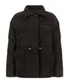 Kiton Down Jacket Long Sleeves Drawstring Collar Pocket In Brown