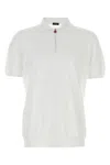 Kiton Textured Polo Shirt With Collar And Short Sleeves In White