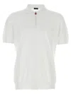 Kiton Textured Polo Shirt With Collar And Short Sleeves In White