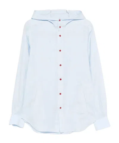 Kiton Hooded Casual Jacket In Blue