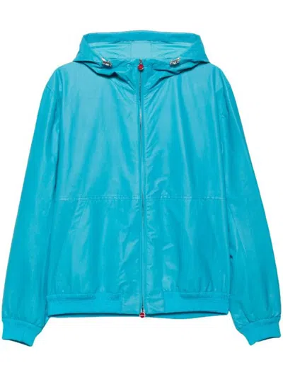 Kiton Hooded Jacket In Blue
