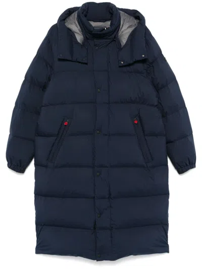 Kiton Hooded Puffer Coat In Blue